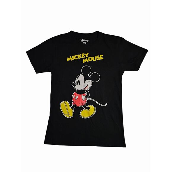 Disney Mickey Mouse Graphic T-Shirt Women’s Size S Black Classic Tee - Picture 2 of 4